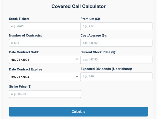 Free Covered Call Calculator
